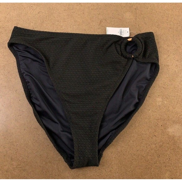 Mid-Rise O-Ring Crochet-Knit French-Cut Bikini Swim Bottoms Black 4XL Old Navy - Picture 7 of 11